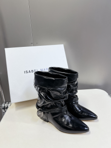 Isabel Marant Black Leather Edrika Low Heels Ankle Boots Isabel Marant Black Leather Edrika Low Heels Ankle Boots