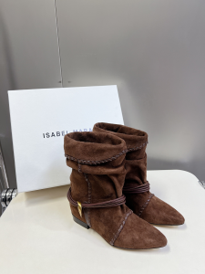 Isabel Marant Brown Suede Leather Edrika Low Heels Ankle Boots Isabel Marant Brown Suede Leather Edrika Low Heels Ankle Boots