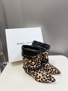 Isabel Marant Leopard Print Leather Edrika Low Heels Ankle Boots Isabel Marant Leopard Print Leather Edrika Low Heels Ankle Boots