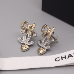 Chanel CC Logo Bowknot Earrings