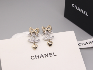 Chanel CC Logo Bowknot Earrings