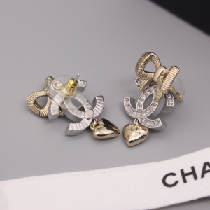 Chanel CC Logo Bowknot Earrings