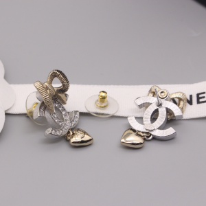 Chanel CC Logo Bowknot Earrings