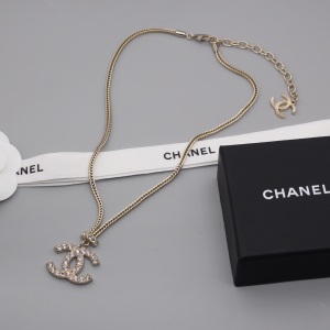 Chanel Crystal CC Logo Pendant Necklaces