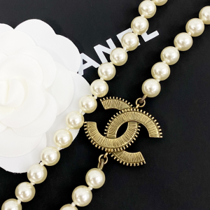 Chanel CC Logo Pearls Long Necklaces
