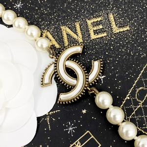 Chanel CC Logo Pearls Long Necklaces