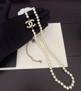 Chanel CC Logo Pearls Long Necklaces