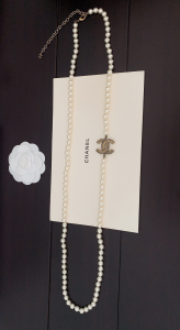 Chanel CC Logo Pearls Long Necklaces