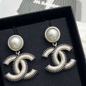 Chanel CC Logo Pendant Earrings