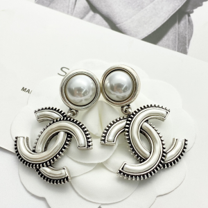 Chanel CC Logo Pendant Earrings