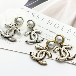 Chanel CC Logo Pendant Earrings