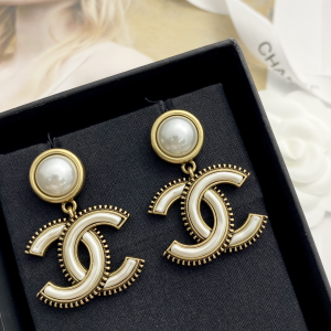 Chanel CC Logo Pendant Earrings