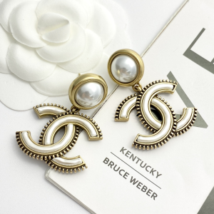 Chanel CC Logo Pendant Earrings