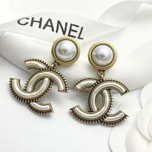 Chanel CC Logo Pendant Earrings