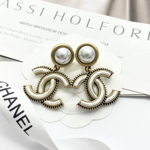 Chanel CC Logo Pendant Earrings