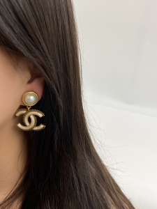 Chanel CC Logo Pendant Earrings