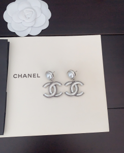 Chanel CC Logo Pendant Earrings