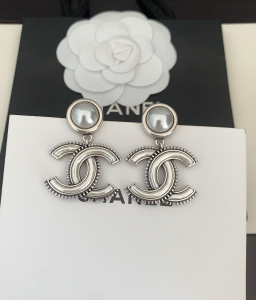 Chanel CC Logo Pendant Earrings