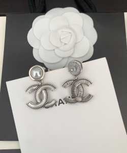 Chanel CC Logo Pendant Earrings