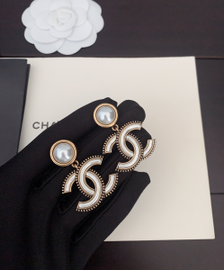 Chanel CC Logo Pendant Earrings