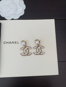 Chanel CC Logo Pendant Earrings