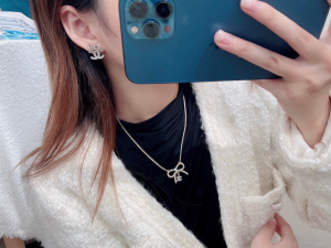 Chanel CC Logo Bowknot Earrings