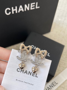 Chanel CC Logo Bowknot Earrings