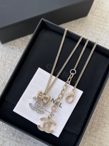 Chanel CC Logo Bowknot Pendant Necklace