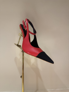 Elisabetta Franchi Sculpted Heel Nappa Leather Slingback Pump Red 105MM Elisabetta Franchi Sculpted Heel Nappa Leather Slingback Pump Red 105MM