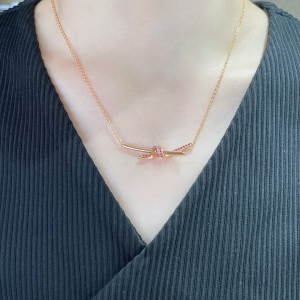 Tiffany Knot Diamonds Pendant Necklaces