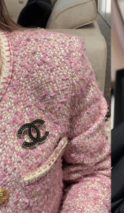 Chanel CC Logo Black Leather Brooch