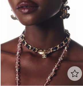 Chanel CC Logo Black Leather Earrings