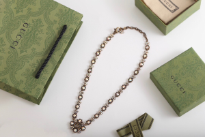 Gucci Double G Crystal Pendant Necklaces