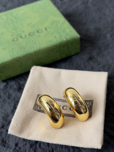 Gucci Gold Metal Hollow G Motif Earrings