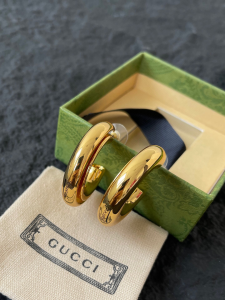 Gucci Gold Metal Hollow G Motif Earrings