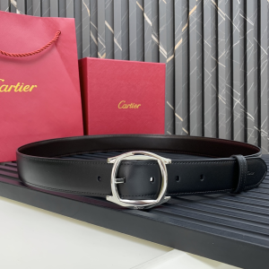 Cartier Leather Drive De Belt Black 35MM