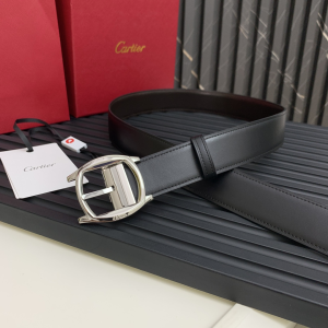 Cartier Leather Drive De Belt Black 35MM