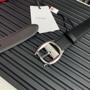 Cartier Leather Drive De Belt Black 35MM