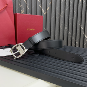 Cartier Leather Drive De Belt Black 35MM