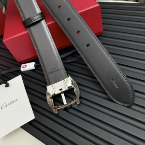 Cartier Leather Drive De Belt Black 35MM