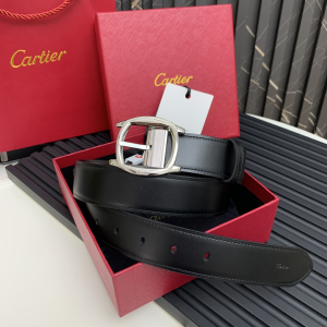 Cartier Leather Drive De Belt Black 35MM