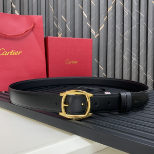 Cartier Leather Drive De Belt Black 35MM