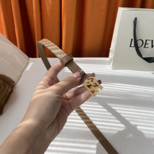 Loewe Beige Leather Thin Belt 15MM