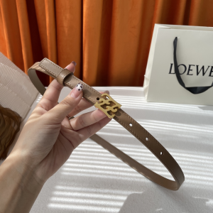 Loewe Beige Leather Thin Belt 15MM