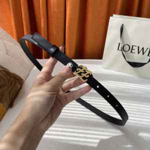 Loewe Black Leather Thin Belt 15MM