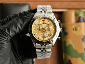Versace Medusa Chrono Master Gold Dial Watch White Gold 45MM Versace Medusa Chrono Master Gold Dial Watch White Gold 45MM