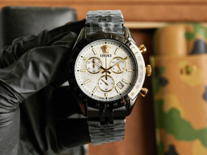 Versace Medusa Chrono Master White Dial Watch Black Gold 45MM Versace Medusa Chrono Master White Dial Watch Black Gold 45MM
