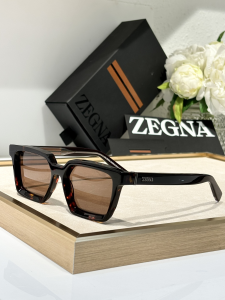 Zegna Square Luxury Eyewear Sunglasses EZ0214 Beige Black Orange Zegna Square Luxury Eyewear Sunglasses EZ0214 Beige Black Orange
