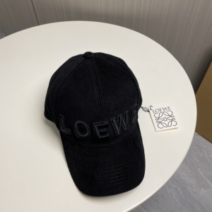Loewe Logo Black Velvet Baseball Cap Hat
