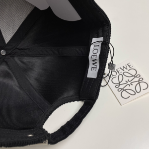 Loewe Logo Black Velvet Baseball Cap Hat